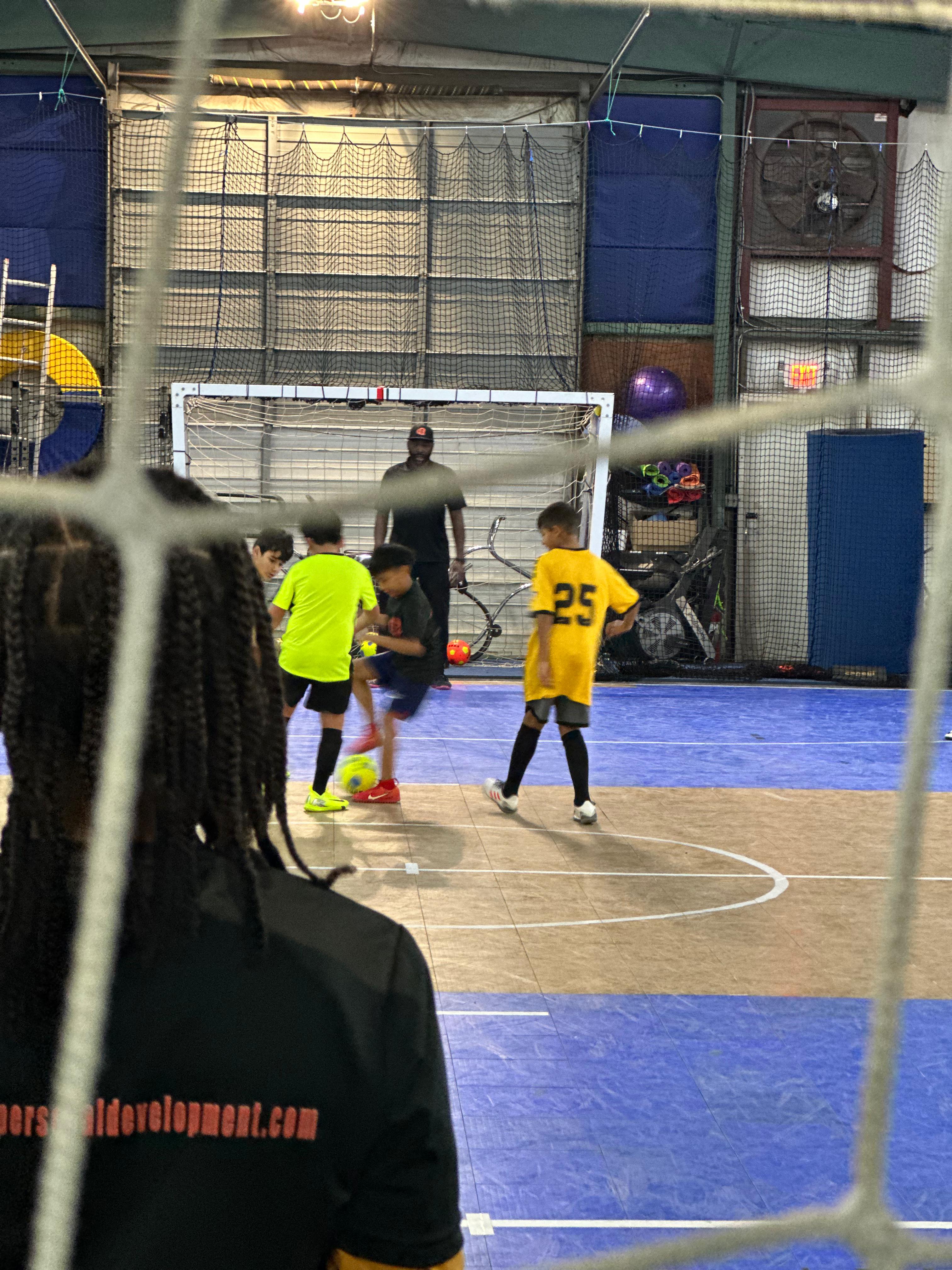 Indoor goalkeeper and scrimmage training